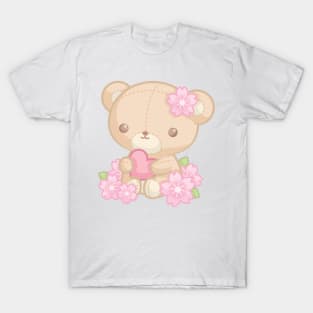 Cherry Blossom Teddy Bear T-Shirt